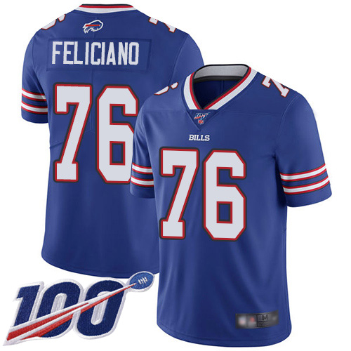 Men Buffalo Bills #76 Jon Feliciano Royal Blue Team Color Vapor Untouchable Limited Player 100th Season NFL Jersey->buffalo bills->NFL Jersey